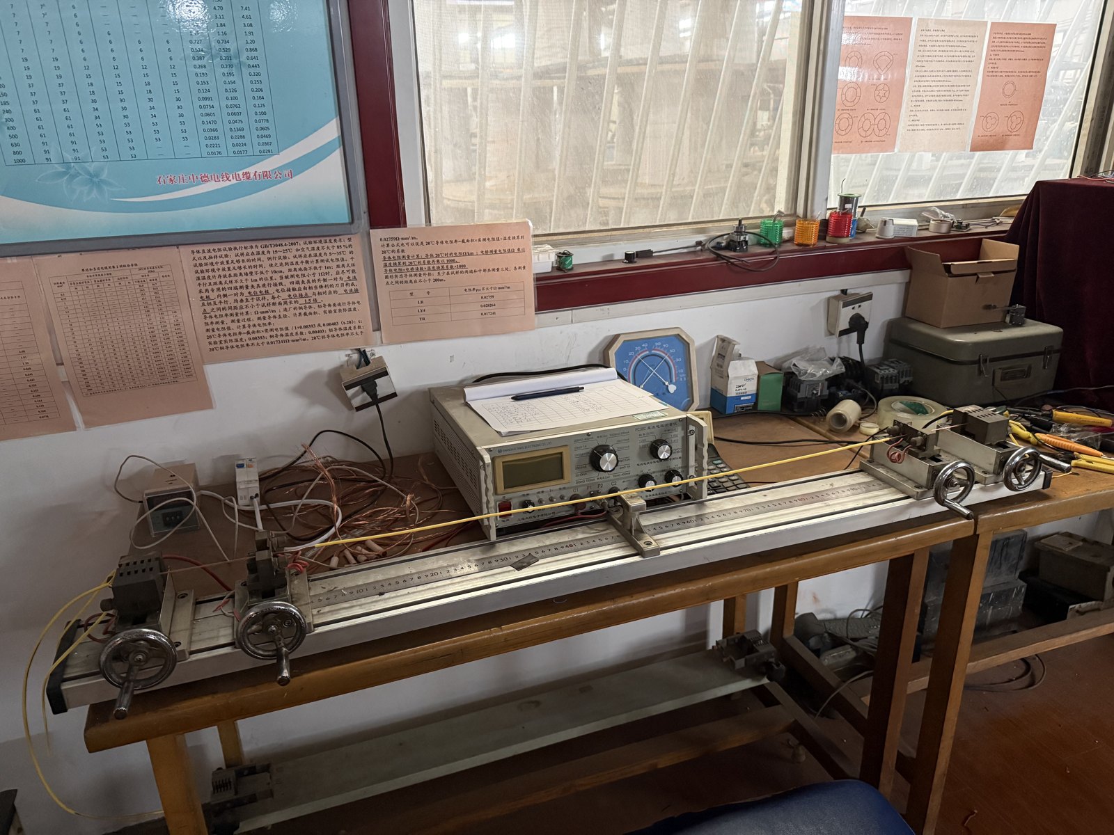 Cable testing bench in the Zhongde quality room